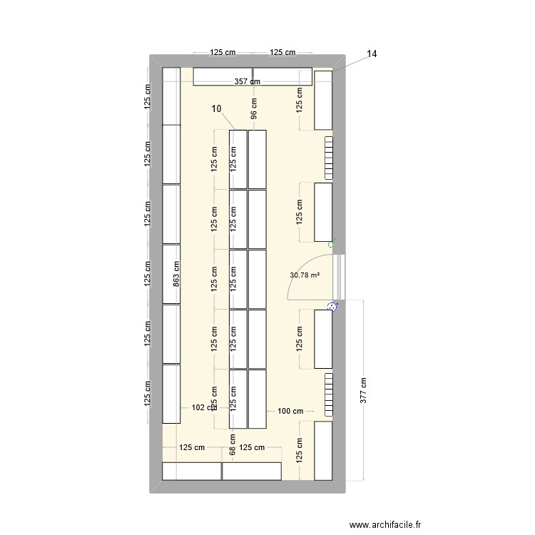 pol1b. Plan de 1 pièce et 31 m2