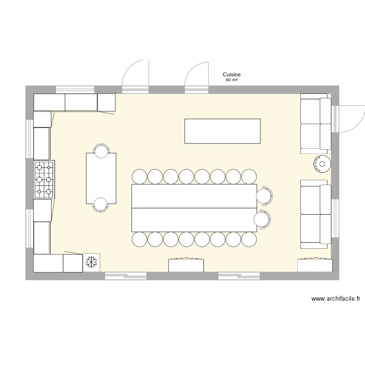 Mariage 2025. Plan de 1 pièce et 60 m2