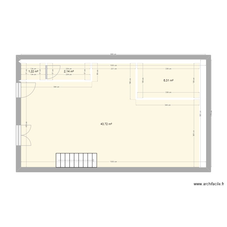 maison 2 1 er etage . Plan de 4 pièces et 53 m2