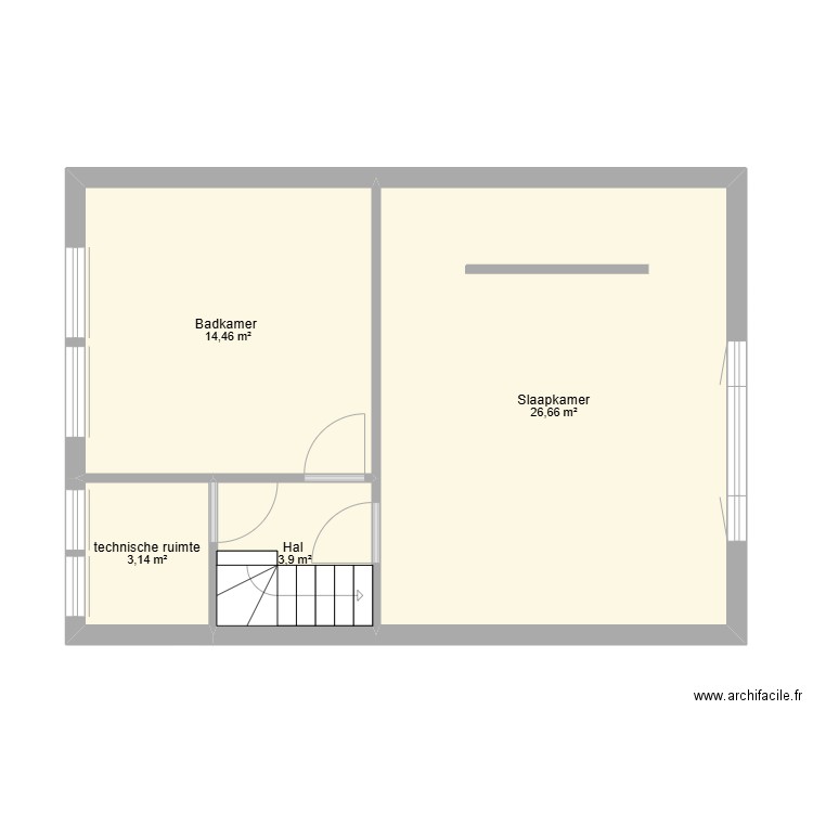 GEN42ME - VDP . Plan de 4 pièces et 48 m2