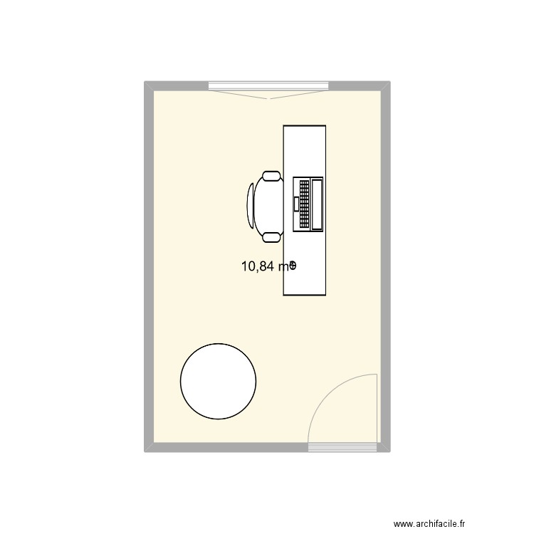 bureau Matthieu. Plan de 1 pièce et 11 m2