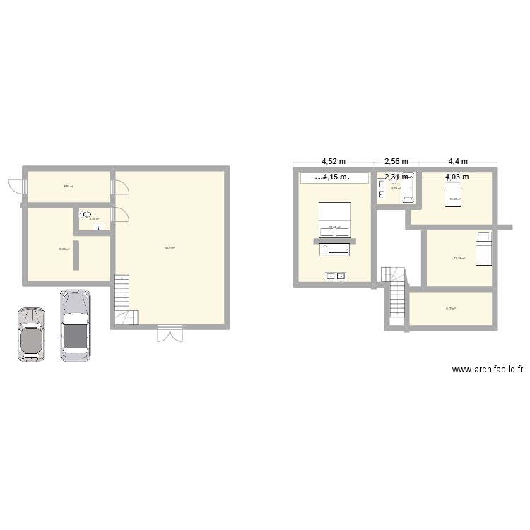 MAISON 3. Plan de 9 pièces et 145 m2