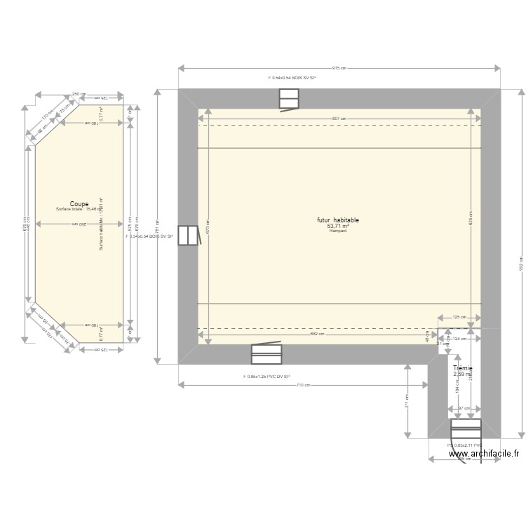 ML24009860. Plan de 11 pièces et 175 m2