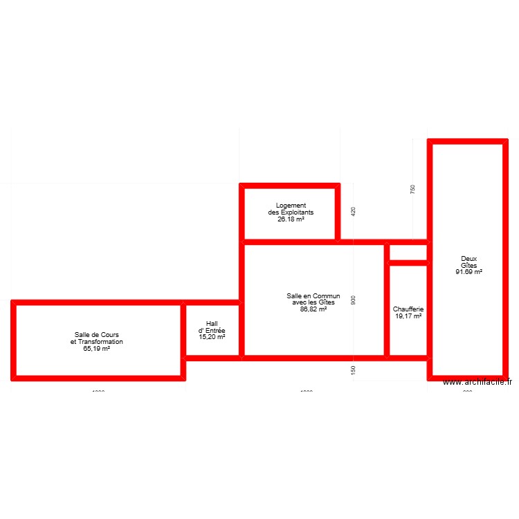 projet P de M Pro. Plan de 7 pièces et 308 m2