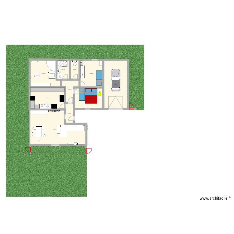 MAISON. Plan de 10 pièces et 169 m2