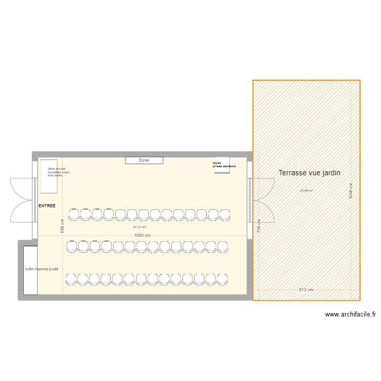 salle du chai. Plan de 2 pièces et 121 m2