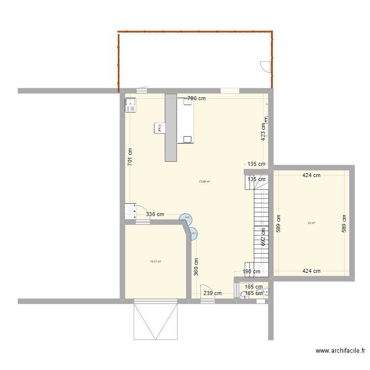 Maison actuelle. Plan de 3 pièces et 113 m2