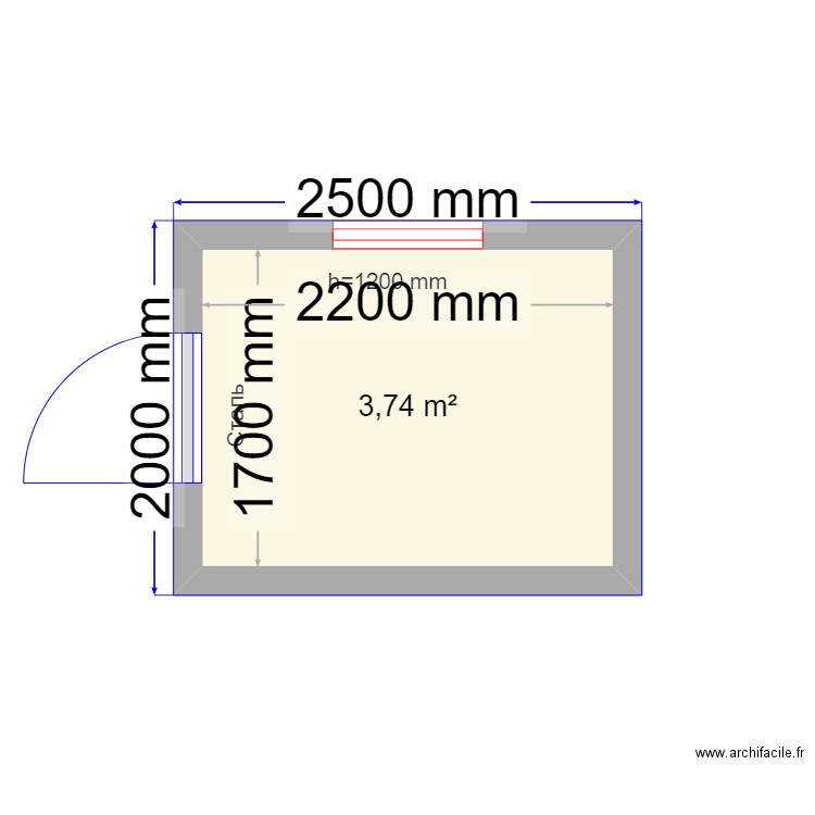 Яншино малые 2. Plan de 1 pièce et 4 m2