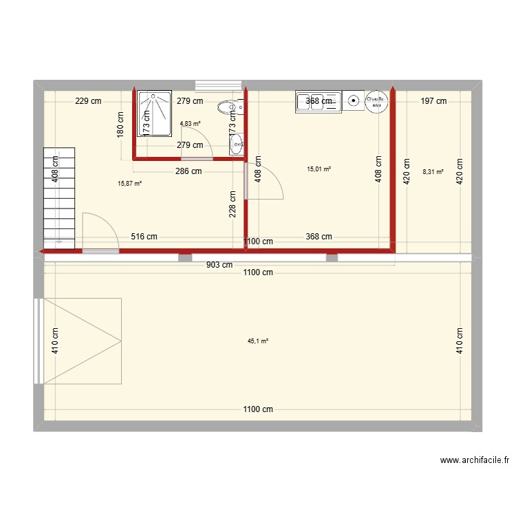 Sous sol Denicé. Plan de 5 pièces et 89 m2