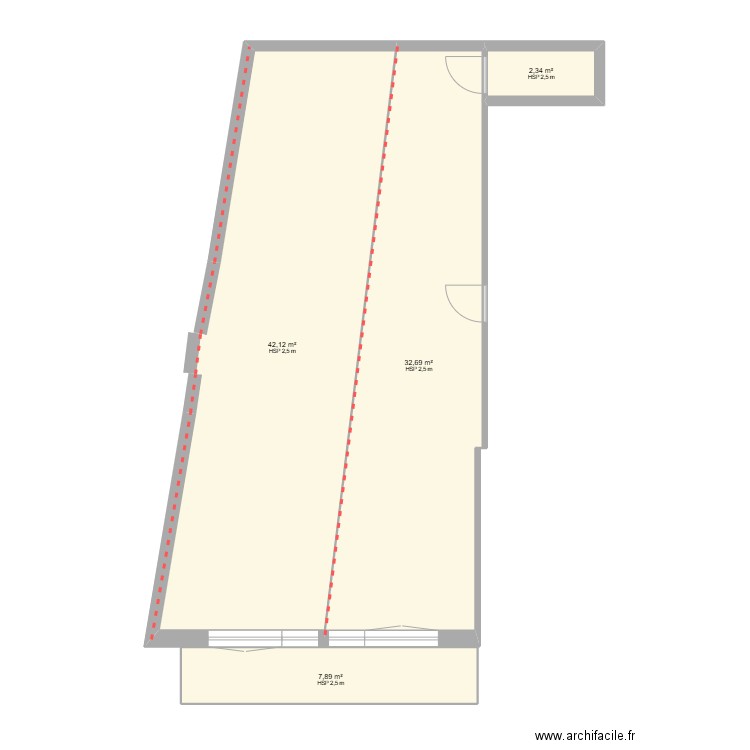 Appart 2. Plan de 4 pièces et 85 m2