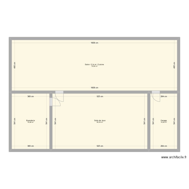 Ben De Bras. Plan de 4 pièces et 164 m2