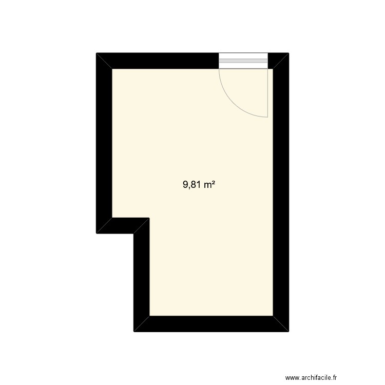 Chambre Clio. Plan de 1 pièce et 10 m2