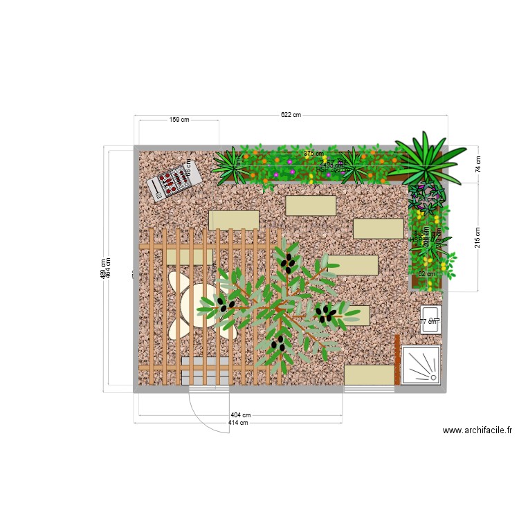 JARDIN2. Plan de 2 pièces et 4 m2