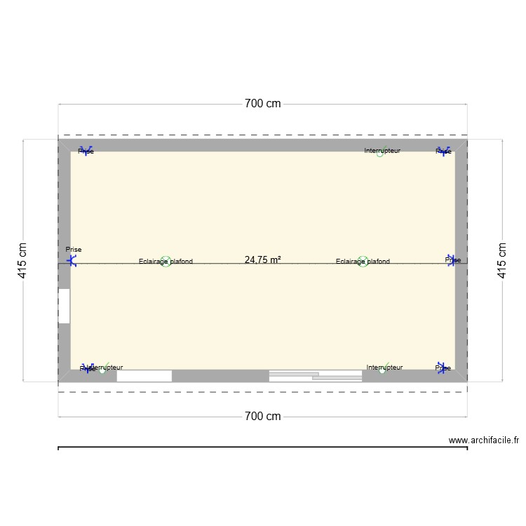 garage version 3. Plan de 1 pièce et 25 m2