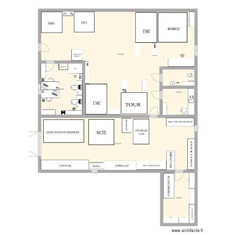 PLAN KMP ACTUEL. Plan de 5 pièces et 235 m2