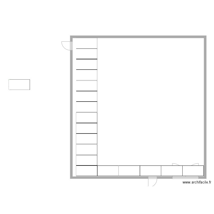 dalle mabs. Plan de 1 pièce et 240 m2