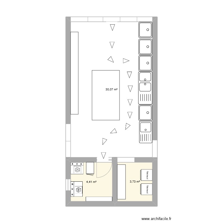 CUISINE AFAAHITI. Plan de 3 pièces et 38 m2