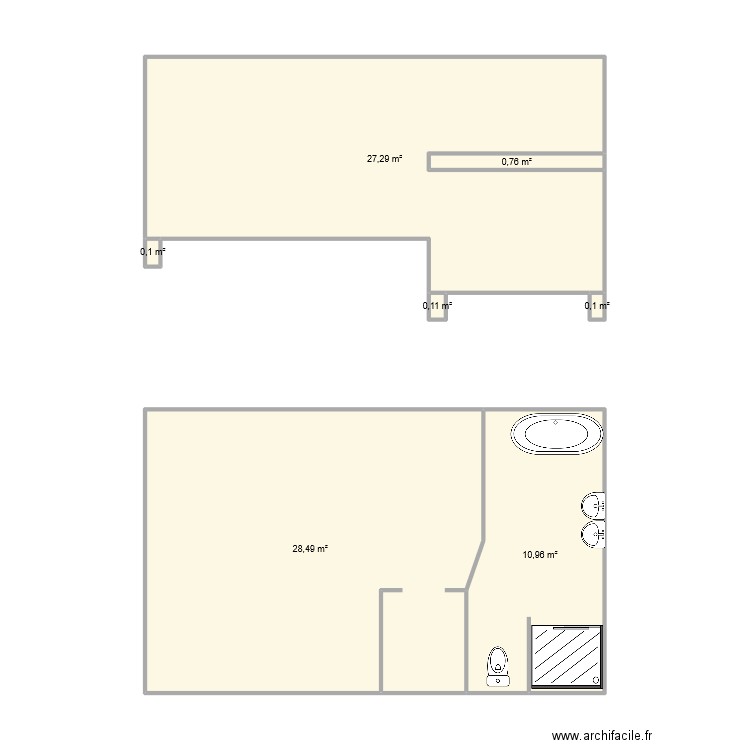 chambre marius. Plan de 7 pièces et 68 m2