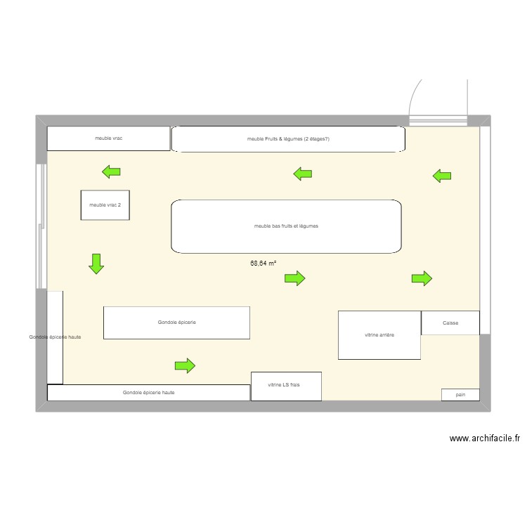 plan Mélanie 2. Plan de 1 pièce et 69 m2