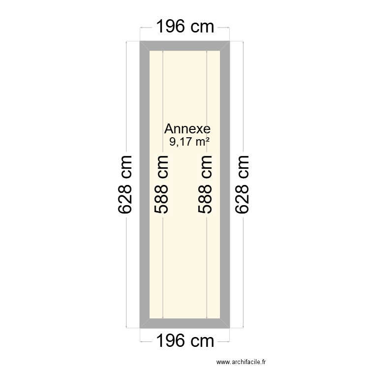 Annexe. Plan de 1 pièce et 9 m2