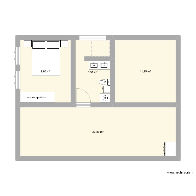 Future maison ??. Plan de 4 pièces et 52 m2