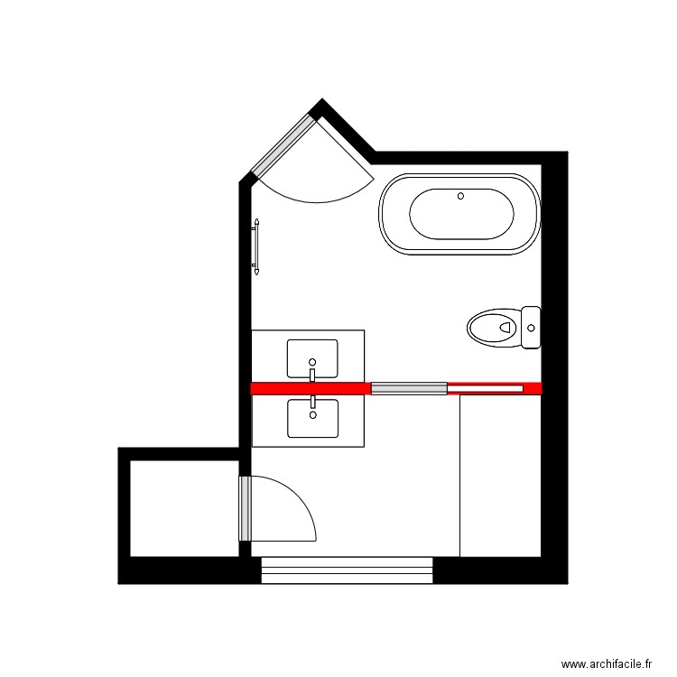 tremblay sdb8. Plan de 2 pièces et 11 m2