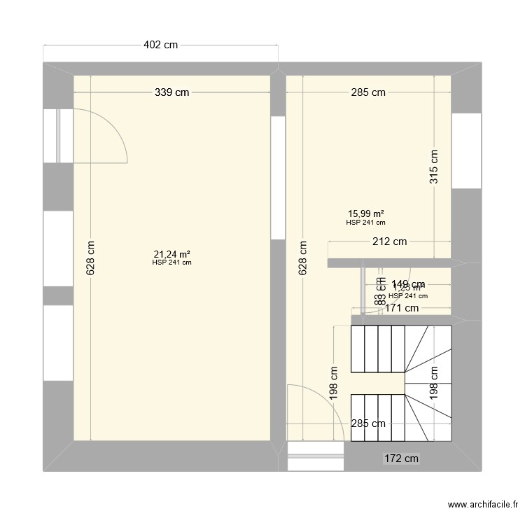 Rdv. Plan de 3 pièces et 38 m2