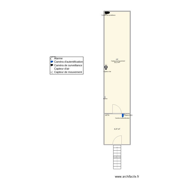 Projet. Plan de 2 pièces et 28 m2