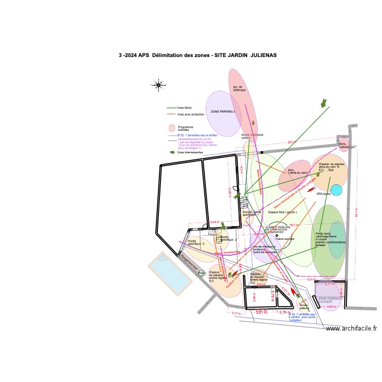 3-2024-APS JARDIN DELIMITATION DES ZONES   - JULIENAS 112_113 -S et G. Plan de 1 pièce et 4 m2