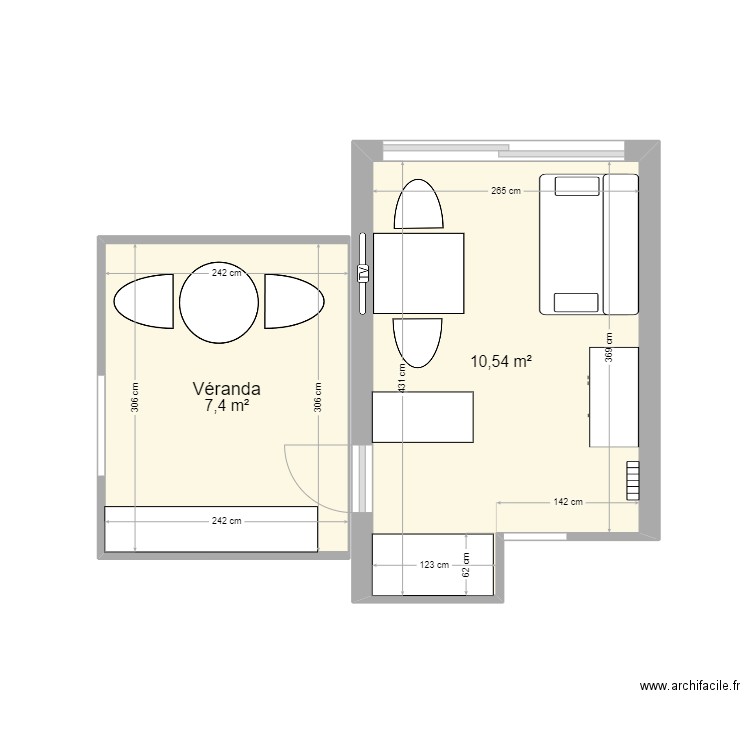 St Cava Studio_New. Plan de 2 pièces et 18 m2