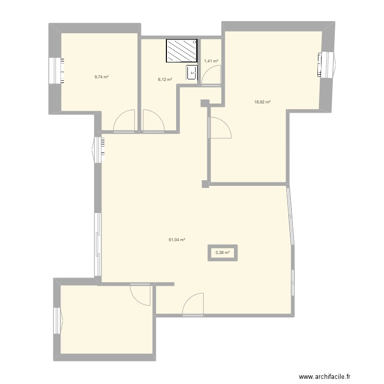 Appartement Gaby 2 par nico. Plan de 6 pièces et 88 m2