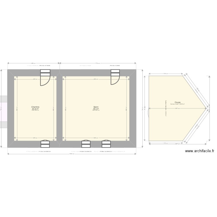 SOURIOUX Manon. Plan de 6 pièces et 178 m2