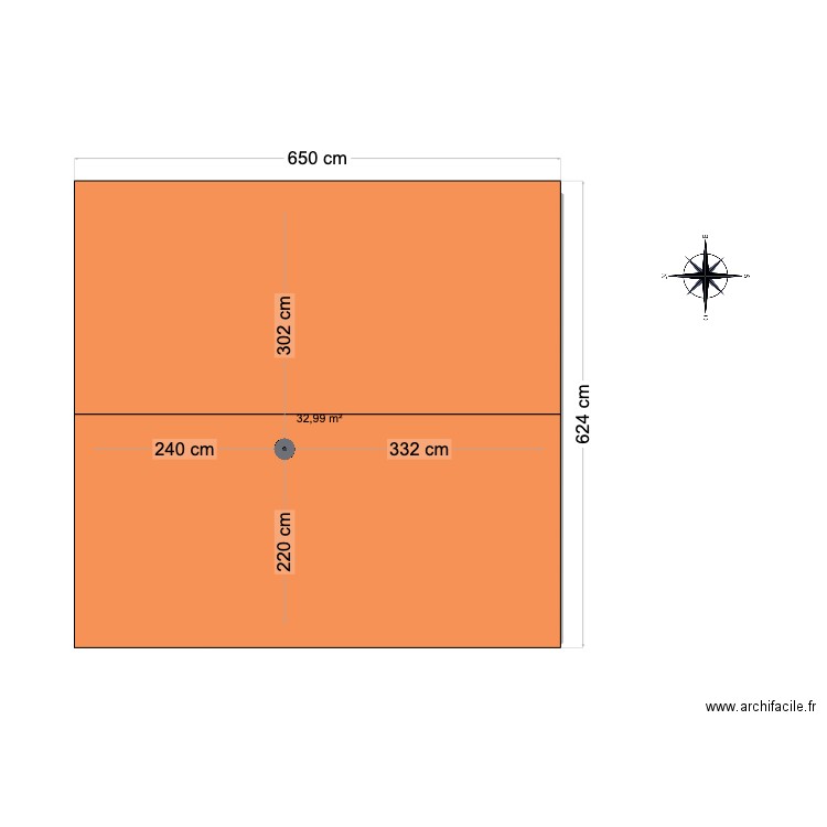 toiture . Plan de 1 pièce et 33 m2