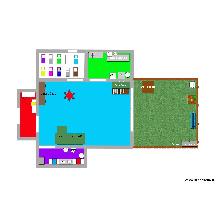 creche theo . Plan de 4 pièces et 25 m2