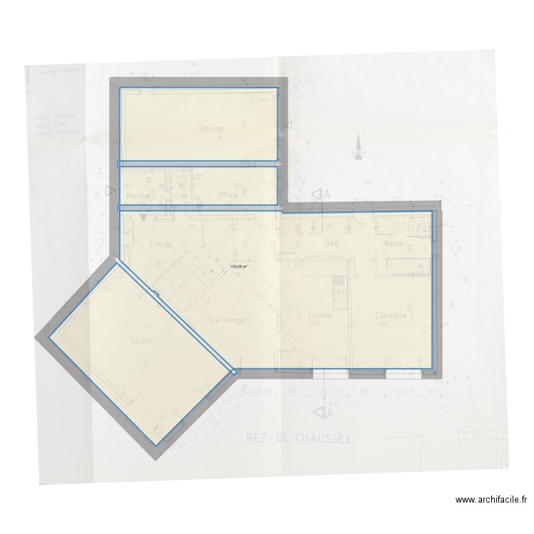 Projet Cully. Plan de 1 pièce et 126 m2