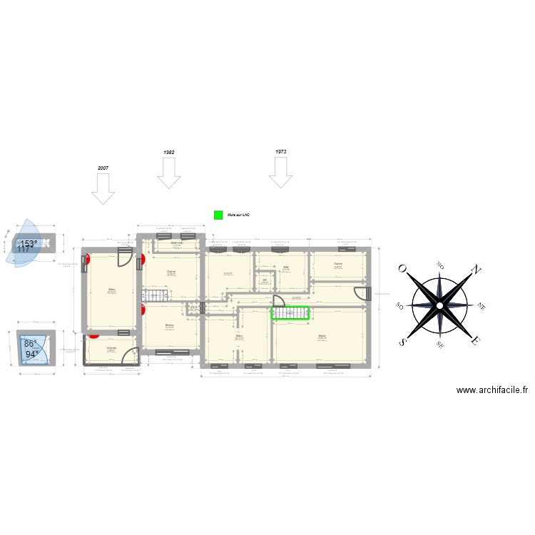 ML24010517 . Plan de 23 pièces et 203 m2