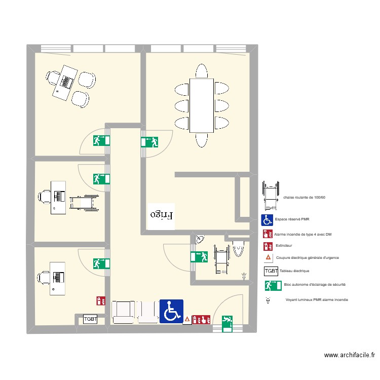 agence du domicile domus medica accessibilité. Plan de 8 pièces et 60 m2