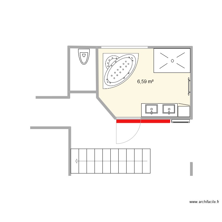 SALLE DE BAIN NEW. Plan de 1 pièce et 7 m2