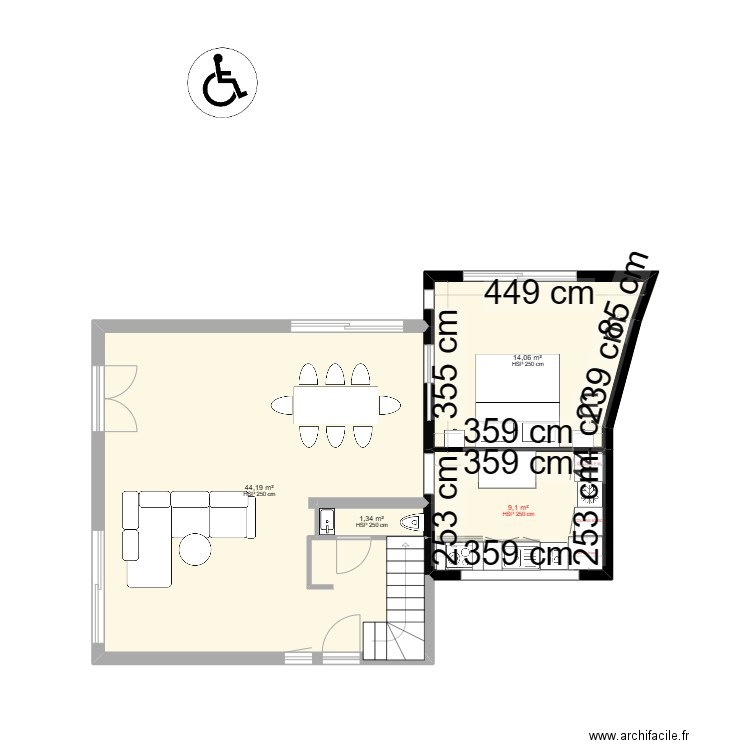 garage archi dorian. Plan de 4 pièces et 69 m2