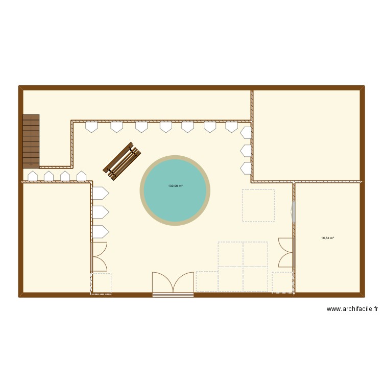 old latin house. Plan de 2 pièces et 157 m2