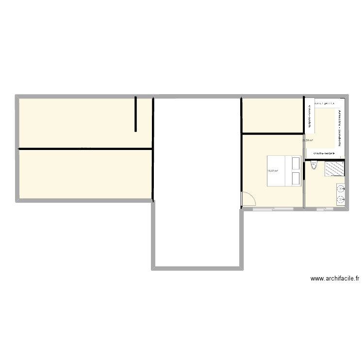 Maison 1. Plan de 3 pièces et 84 m2