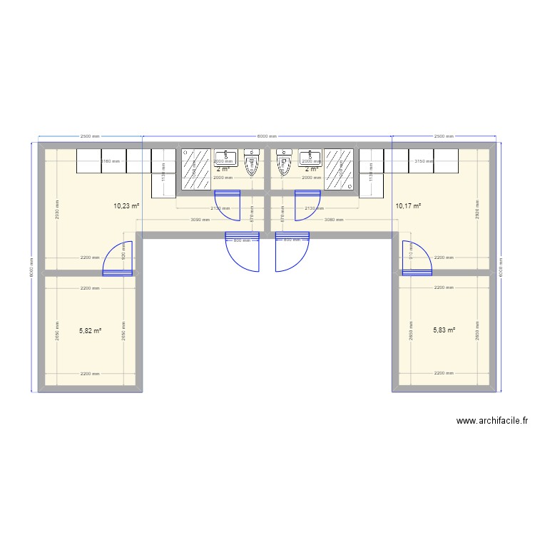 Айгуль 3. Plan de 6 pièces et 36 m2