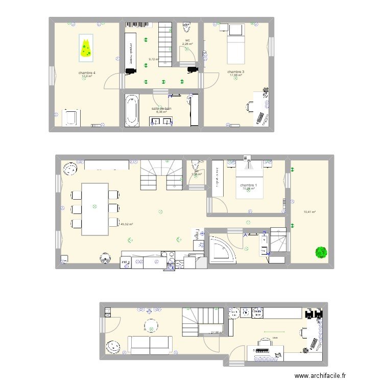 ludo sophie. Plan de 10 pièces et 150 m2