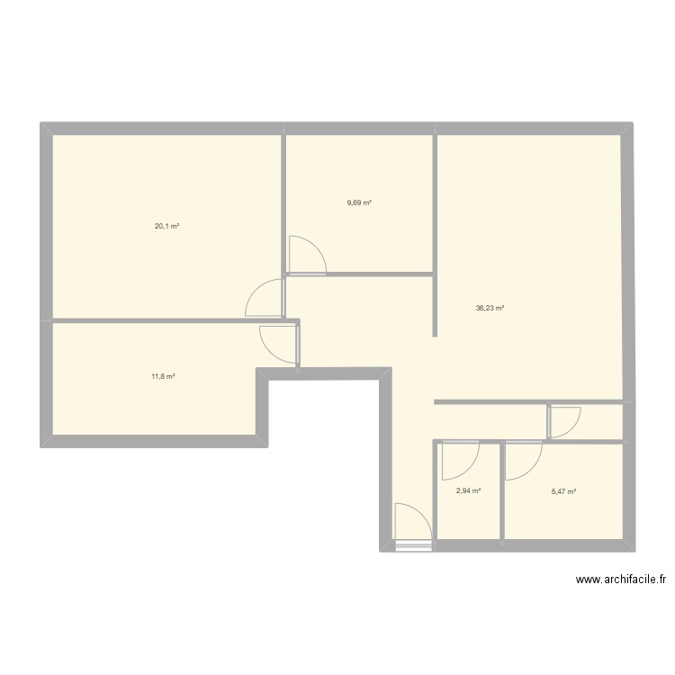 st philippe 2 base. Plan de 6 pièces et 86 m2