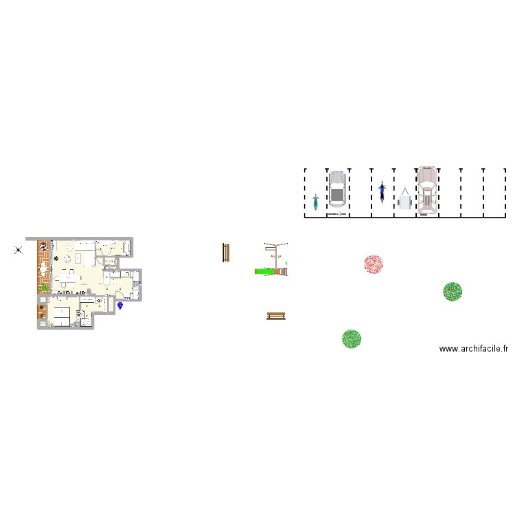 St.Maur sans VO. Plan de 7 pièces et 64 m2