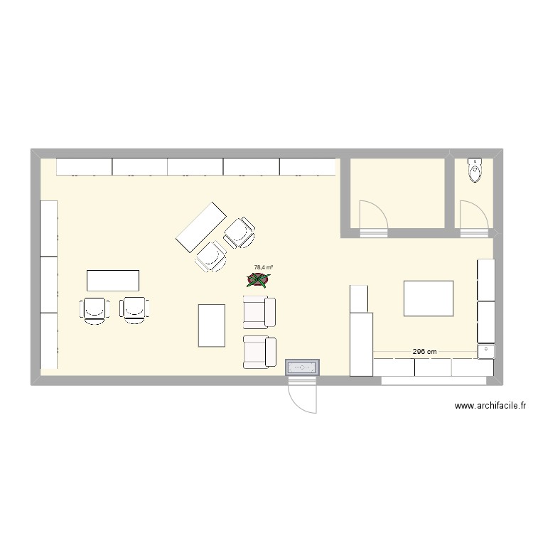 plan magasin optique. Plan de 1 pièce et 78 m2