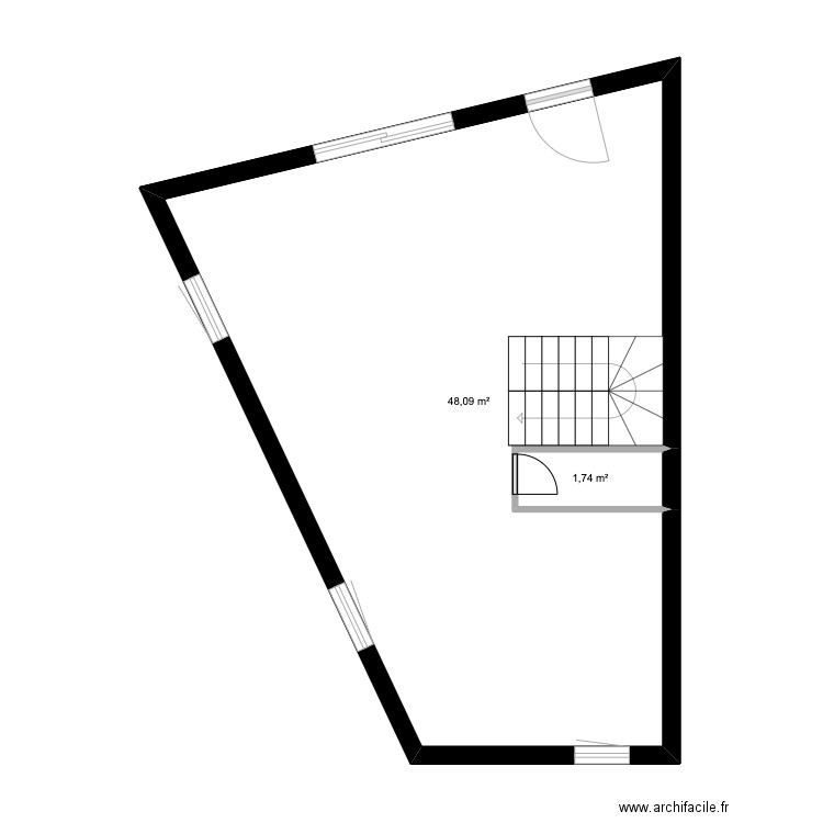 Gite RDC M2 PLANCHER 1. Plan de 2 pièces et 50 m2