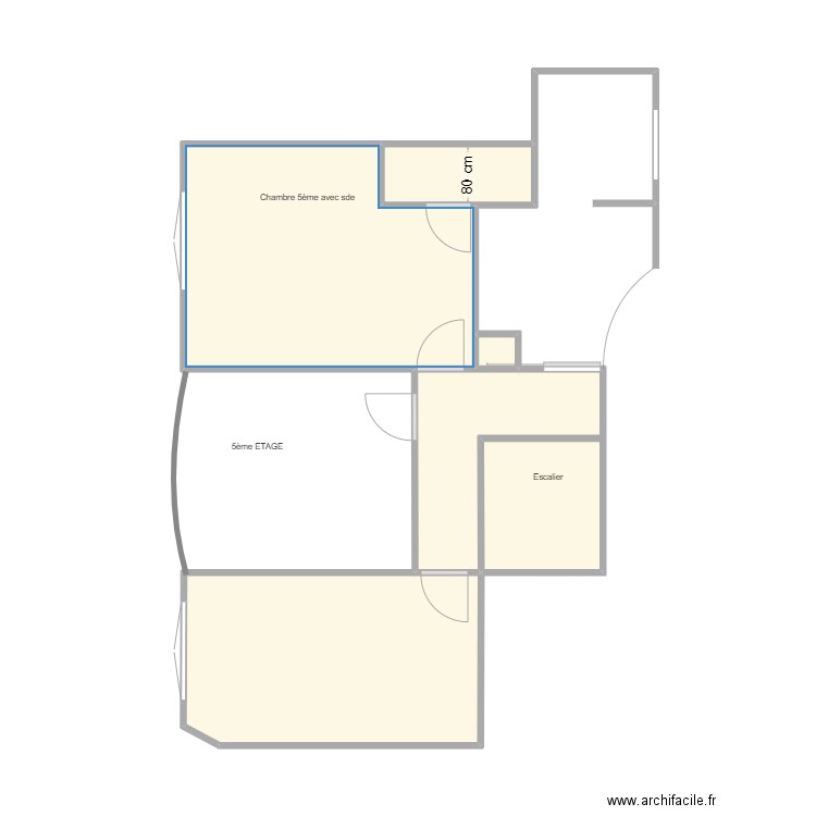 AILLERET 5ème. Plan de 5 pièces et 30 m2