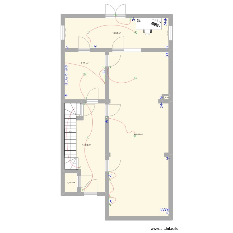 RDC UCCLE. Plan de 6 pièces et 87 m2