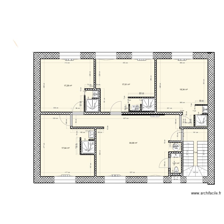 4 JOSEPH JAN 1er ETAGE NON AMENAGE VIDE. Plan de 8 pièces et 110 m2